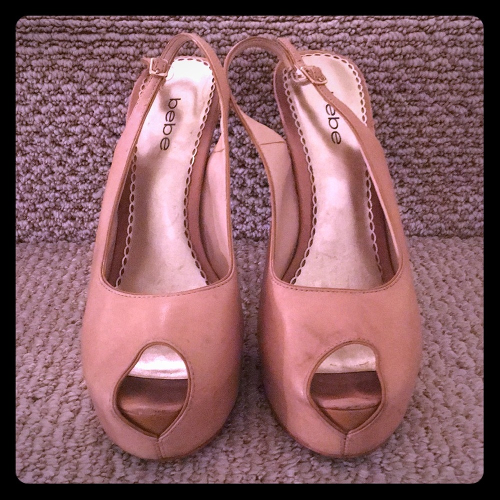 Bebe Nude Platform Heels